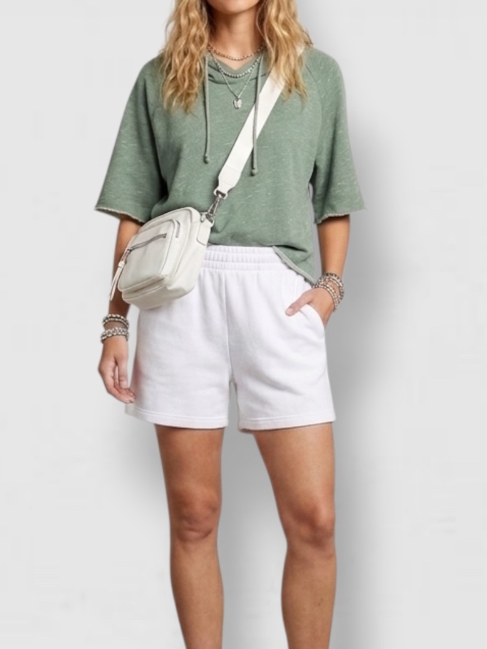 Honeydew Cutoff hoodie S & M new
